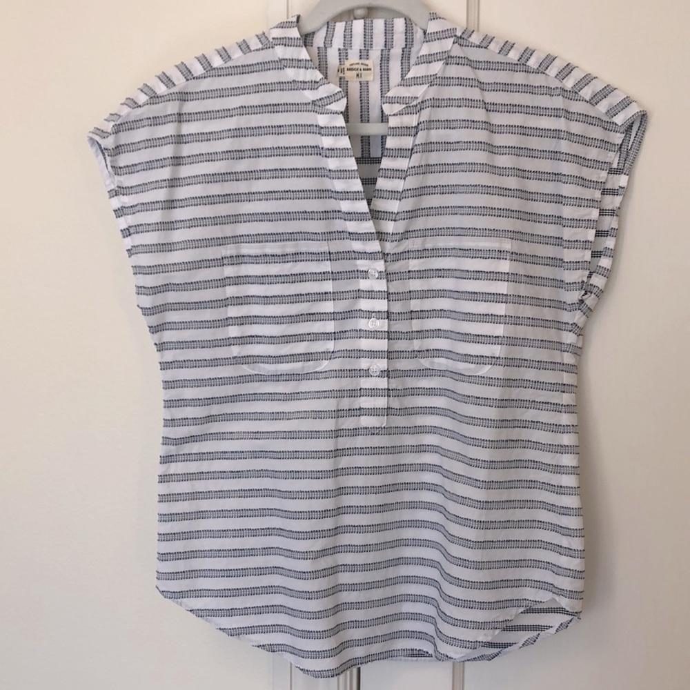 Bridge & Burn blue and white stripe blouse